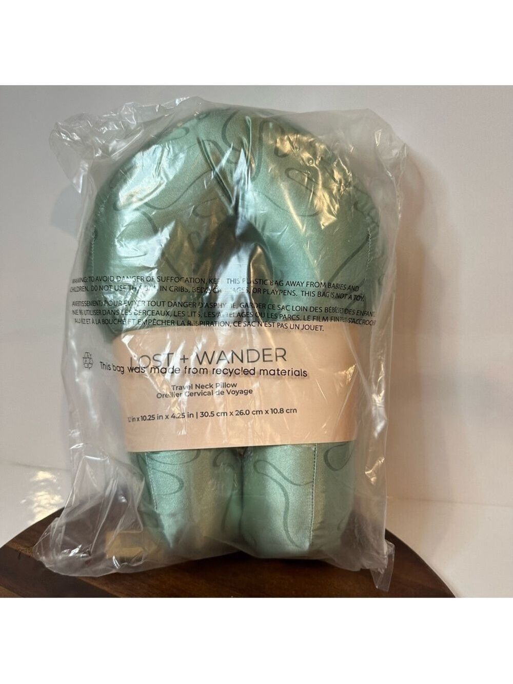 NEW Lost + Wander Travel Neck Pillow Sage Green Made from Recycled Materials ✨